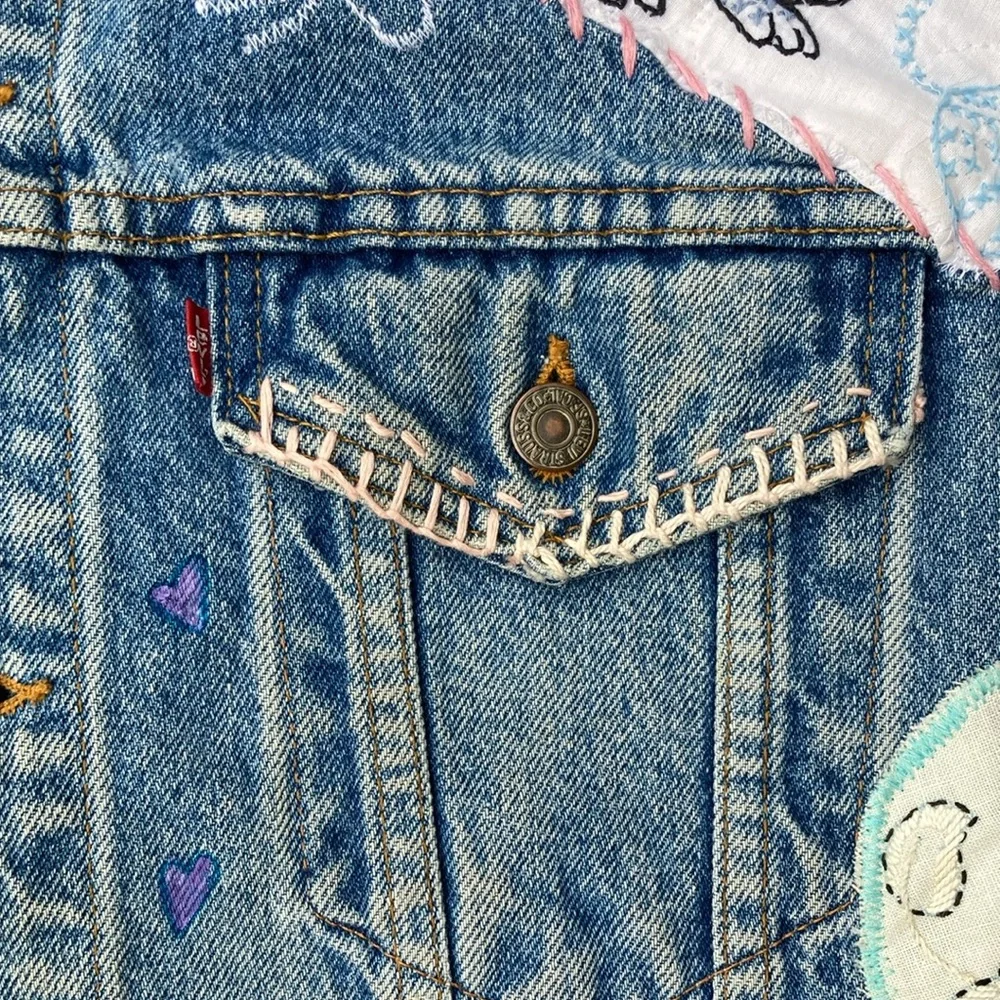 Vintage Upcycled Levi’s Jacket Disney Theme - Picture 6 of 14